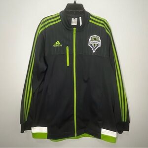 Seattle Sounders MLS Adidas Soccer Track Jacket XL Embroidered Authentic Zip